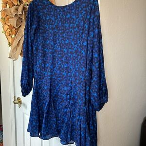 WILLA STORY abigail mini dress in multi blue NWT